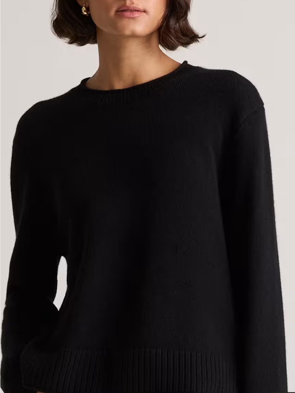 QUINCE Black Mongolian Cashmere Crewneck Women's Sweater